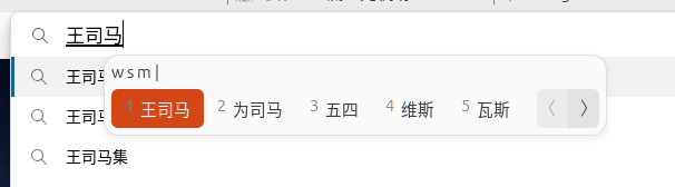 IBus 输入 wsm 的候选结果